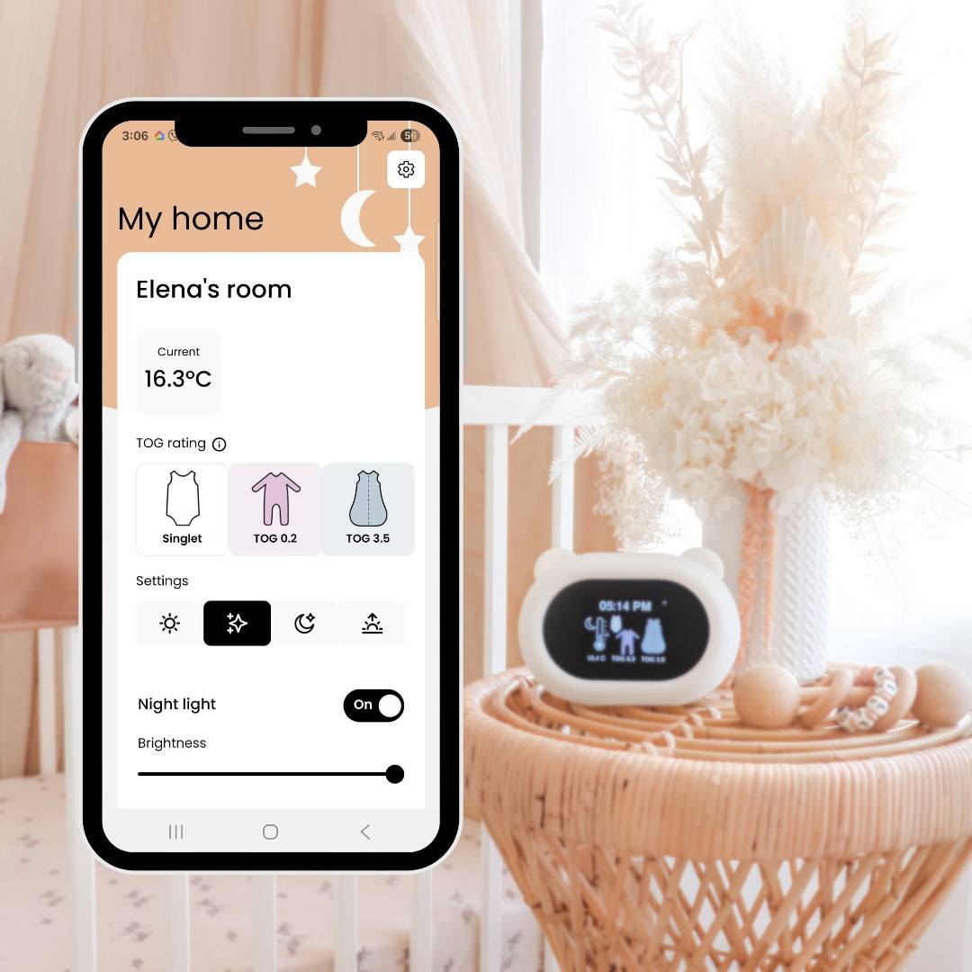 Baby Sleepwear Guide, Night Light and Thermometer