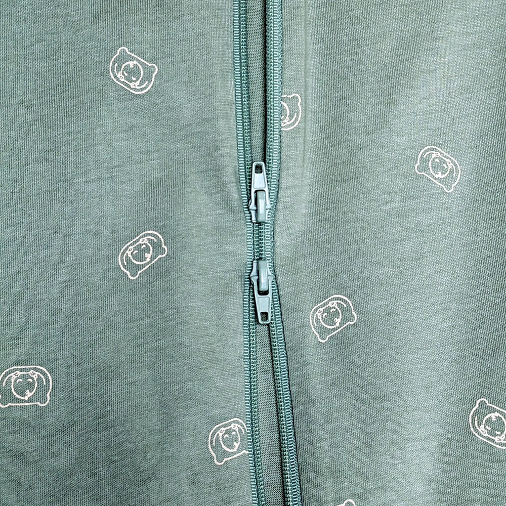 goldilocks sleep suit double zipper sage green