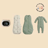 Spring Sleepwear Bundle for Babies: 0.2 TOG Romper, 0.2 + 1.0 TOG Swaddle Sack & TOG Guide – Perfect for Changing Nights